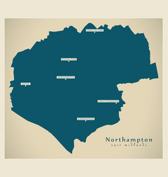 Northampton District Map - England Uk