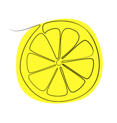 One Line Lemon Orange Continuous Drawing Tropical