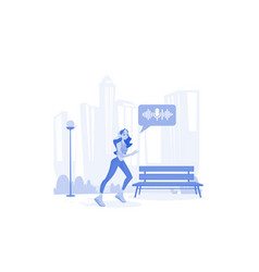 Woman Listening To A Podcast While Jogging