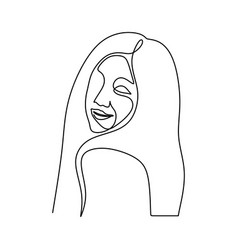 Abstract Girl Women Face Continuous One Line