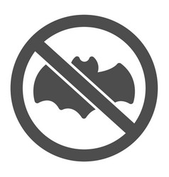 Bat Is Banned Solid Icon Pest Control Concept