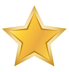 Golden Rating Star With Border On White