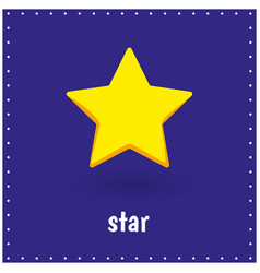 Learning Cards For Kids Yellow Star