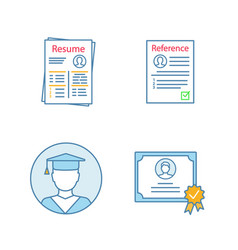 Resume Color Icons Set