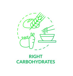 Right Carbohydrates Green Gradient Concept Icon