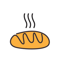 Warm Bread Line Icon Logo