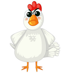 Angry Chicken Cartoon Character Standing