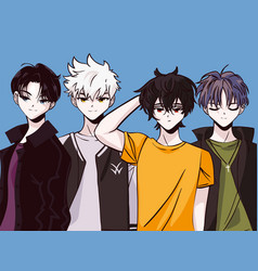 Anime Group Young Men