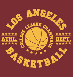 Basketball Los Angeles Print For Apparel With Ball