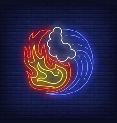 Fire And Water Yin Yang Neon Sign