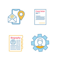 Resume Color Icons Set