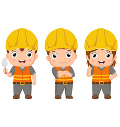 Cute Little Builder Kids Cartoon