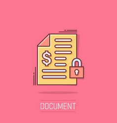 Financial Statement Icon In Comic Style Document