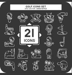 Icon Set Golf Related To Sports Symbol Chalk