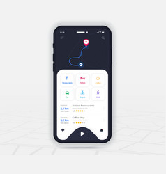 Map gps navigation app ux ui concept Royalty Free Vector
