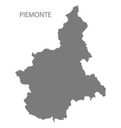 Piemonte Italy Map Grey