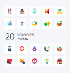 20 Pharmacy Flat Color Icon Pack Like Health