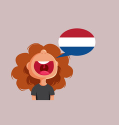 Little Girl Speaking Dutch Cartoon