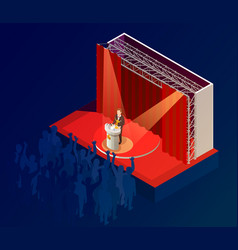 Music Award Winner Announcement Isometric Poster