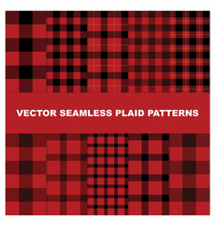 Red And Black Plaid Pattern Set