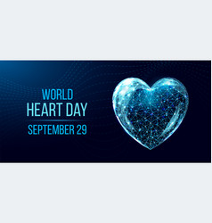 World Heart Day Concept Wireframe Low Poly Style