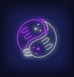 Yin Yang Cats Neon Sign