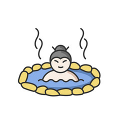 Hot Spring Rgb Color Icon Japanese Onsen