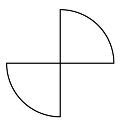 Part Circle 12 2 Two Contour Outline Line Icon