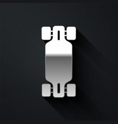 Silver Longboard Or Skateboard Cruiser Icon