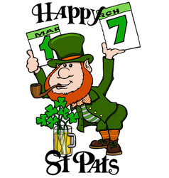 Cartoon Leprechaun Happy St Pat