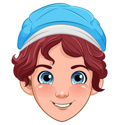 Male Teen Cartoon Wearing Hat