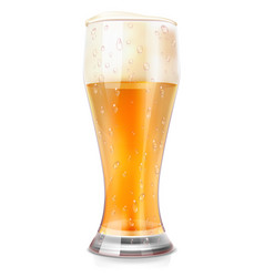 Beer Glass Mockup Realistic Cold Alcohol Drink