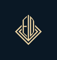 Initials Ed Logo Rhombus Lines Shape Style Luxury