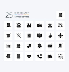 Medical Services 25 Solid Glyph Icon Pack