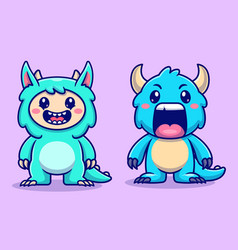 Cute Monster Kid Cartoon Icon