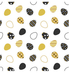 Decorated Black And Gold Easter Eggs Pattern