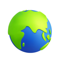 Green Earth 3d Cartoon Render Isolated Element