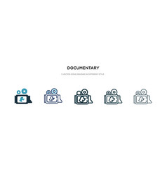 Documentary Icon In Different Style Two Colored