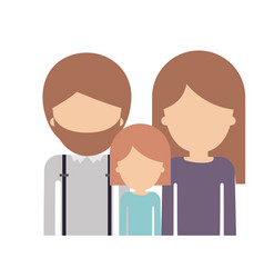 Half Body Faceless Family Group With Light Brown