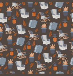 Hygge Seamless Pattern On Dark Background