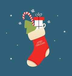 Christmas Sock With Gifts Card Template