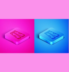 Isometric Line Pants Icon Isolated On Pink And