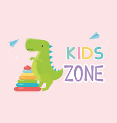 Kids Zone Plastic Pyramid And Green Dinosaur Toys