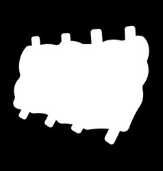 Ribs Bbq Meat Black White Element Icon