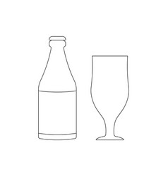 Bottle And Glass Belgian Beer Icon Symbol