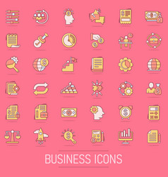 Business Icon Set In Comic Style Money People