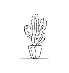 Cactus Continuous One Line Art Drawing