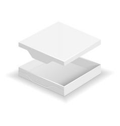 Open Pizza Box Mockup Blank Cardboard Container