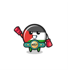 Palestine Flag Boxer Mascot Character