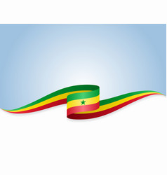 Senegalese Flag Wavy Abstract Background